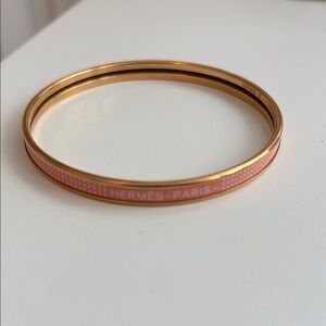 Hermes Pink and Gold Bangle